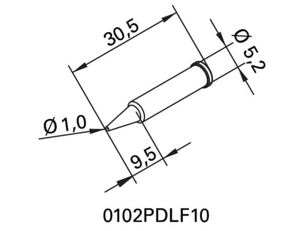 Ersa 102 PD LF 10 Loddespids Blyantsform, ERSADUR Spidsstørrelse 1 mm Indhold 1 stk