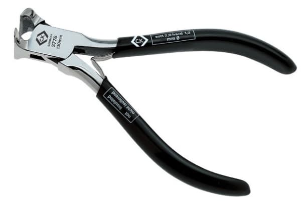 C.K Tools T3776EF 5, Endekuttende tang, Stål, Vinyl, Sort, 130 mm