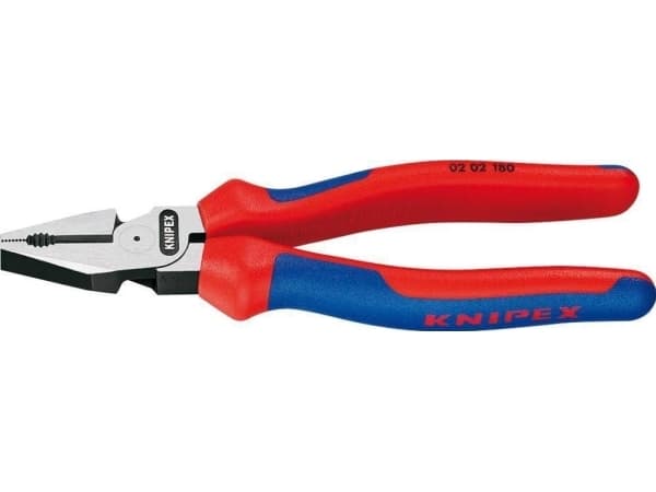Knipex 02 02 180, Kombinasjonstang, Stål, Plast, Blå, Rød, 180 mm, 240 g