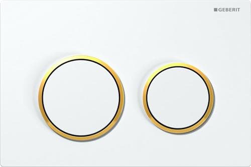 Geberit Betjen. plade omega20 - hvid/guld/hvid