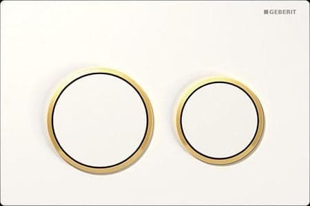 Geberit Betjen. plade omega20 - hvid/guld/hvid