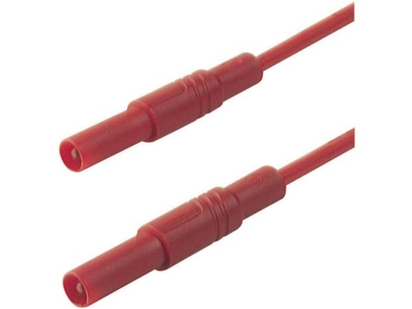 SKS Hirschmann MLS GG 200/2,5 rt Sikkerhedsprøveledning [Lamelstik 4 mm - Lamelstik 4 mm] 2.00 m Rød
