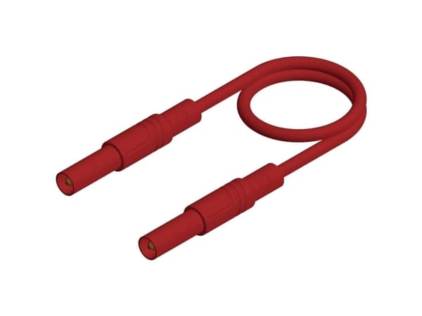 SKS Hirschmann MLS GG 200/2,5 rt Sikkerhedsprøveledning [Lamelstik 4 mm - Lamelstik 4 mm] 2.00 m Rød