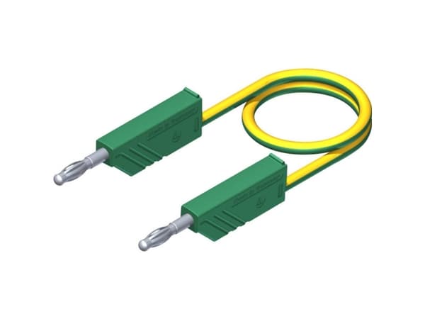 SKS Hirschmann CO MLN 50/2,5 Testledning [Lamellanslutning 4 mm - Lamellanslutning 4 mm] 0,50 m Gul, Grön 1 st