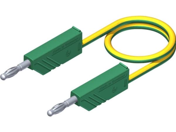 SKS Hirschmann CO MLN 50/2,5 Testledning [Lamellanslutning 4 mm - Lamellanslutning 4 mm] 0,50 m Gul, Grön 1 st