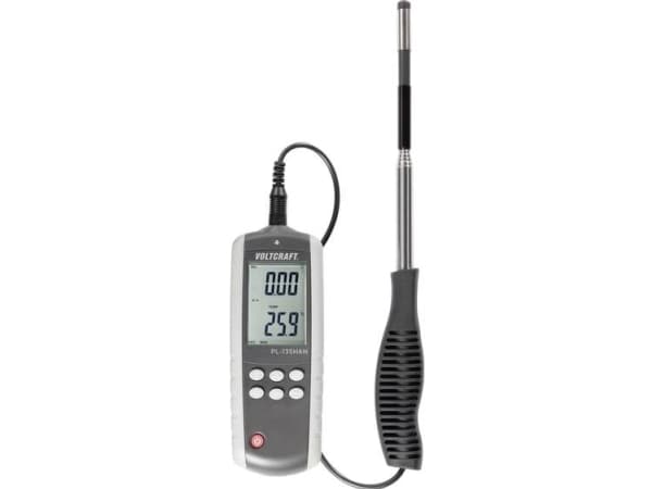 Voltcraft PL-135HAN Anemometer med varm tråd, temperaturmätningsfunktion och USB-gränssnitt, teleskopisk (PL-135HAN)