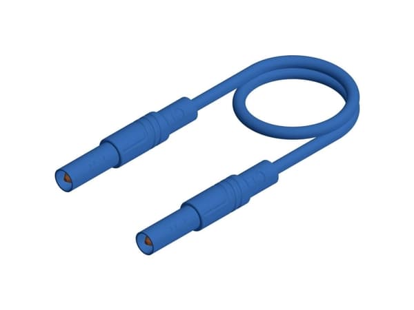 SKS Hirschmann MLS GG 100/2,5 bl Turvatestausjohto [Lamellipistoke 4 mm - Lamellipistoke 4 mm] 1,00 m Sininen