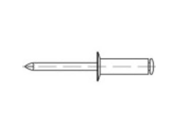 TOOLCRAFT 160302 Åben blindnitte (Ø x L) 5 mm x 8 mm Alumiini Stål 500 stk