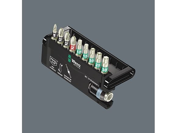 Wera 05073630001, 10 styck, Phillips, Pozidriv, Torx, PH 2, PZ 1, PZ 2, T10, T15, T20, T25, T30, Rostfritt stål
