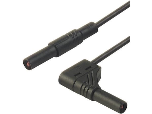 SKS Hirschmann MLS WG 100/2,5 sw Turvatestausjohto [Lamellipistoke 4 mm - Lamellipistoke 4 mm] 1,00 m Musta