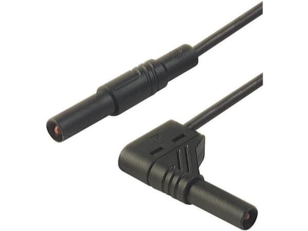 SKS Hirschmann MLS WG 100/2,5 sw Turvatestausjohto [Lamellipistoke 4 mm - Lamellipistoke 4 mm] 1,00 m Musta