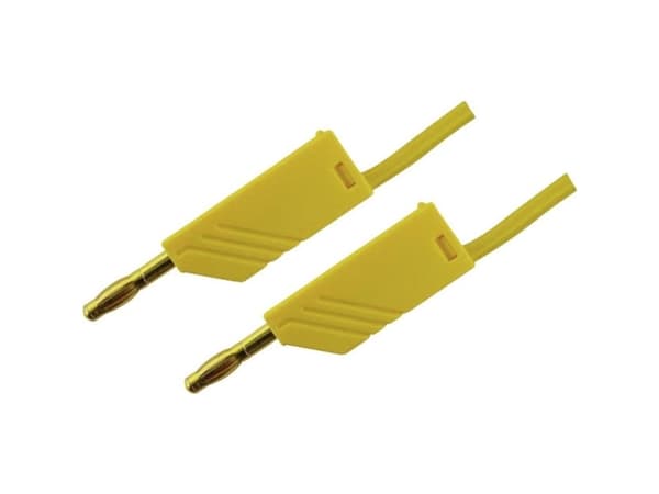 SKS Hirschmann MLN 100/2,5 GE Prøveledning [Lamelstik 4 mm - Lamelstik 4 mm] 1.00 m Gul