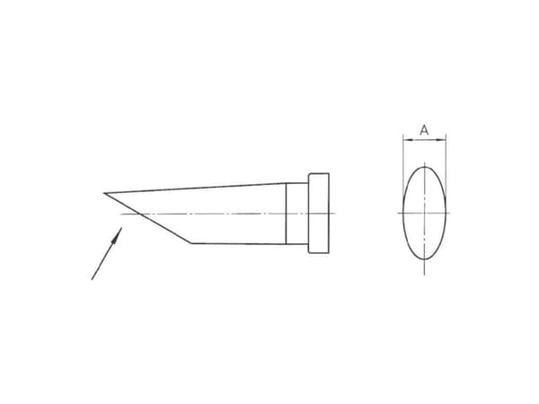 Weller LT-CC Loddespids Rund form, lang, skråtskåret Spidsstørrelse 3.2 mm Indhold 1 stk