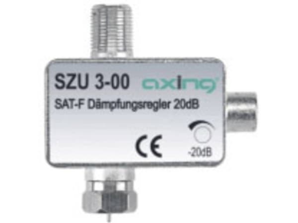 Axing SZU 3-00, 0,0001 - 2,4 GHz, 20 dB, Hopea, F-female/F-male, Alumiini