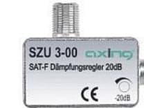 Axing SZU 3-00, 0,0001 - 2,4 GHz, 20 dB, Hopea, F-female/F-male, Alumiini