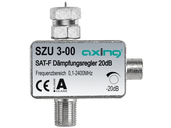 Axing SZU 3-00, 0,0001 - 2,4 GHz, 20 dB, Hopea, F-female/F-male, Alumiini