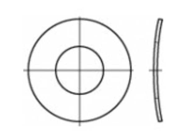 TOOLCRAFT 105919 Fjederskive Indvendig diameter: 7.4 mm DIN 137 Fjederstål verzinkt 100 stk