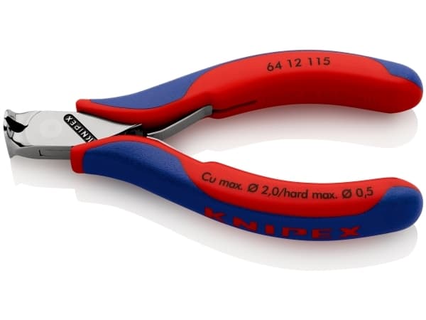 Knipex 64 12 115, Päätyleikkuripihdit, Terästä, Sininen, Punainen, 115 mm, 91 g
