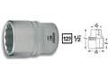 Miniatyrbilde 2 av 5: HAZET 900Z-15, Stikkontakt, 1/2", Metrisk, 1 hoder, 15 mm, 2,32 cm