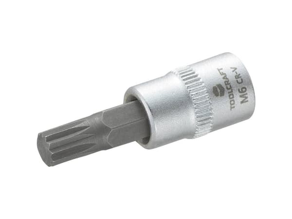 Toolcraft 816075, Pistorasia, 1/4", Metrinen, 1 pää(t), 6 mm, Kromivanadiini-teräs, Terästä