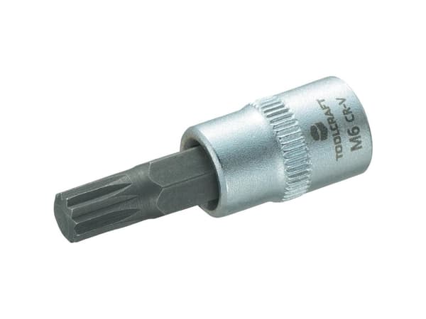 Toolcraft 816075, Pistorasia, 1/4", Metrinen, 1 pää(t), 6 mm, Kromivanadiini-teräs, Terästä
