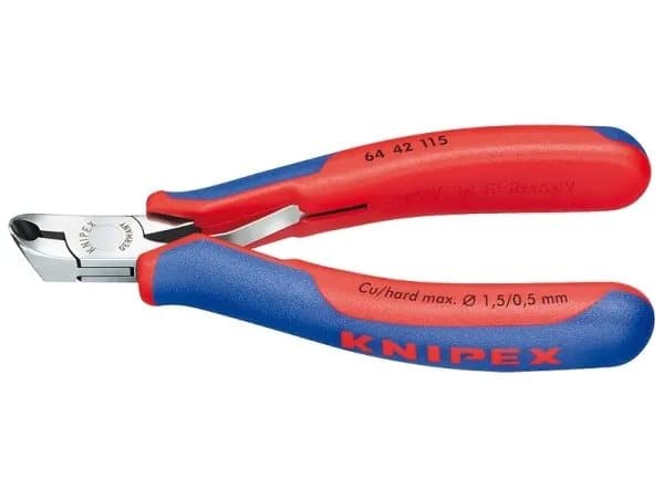 Knipex 64 42 115, Endekuttende tang, Stål, Blå, Rød, 115 mm, 69 g