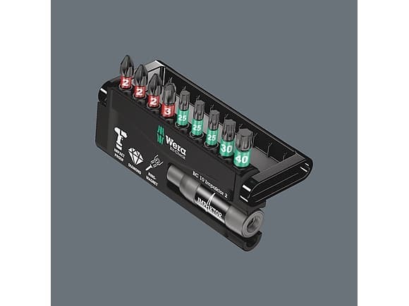 Wera 05057682001, 9 styck, Phillips, Torx Plus, PH 2, PH 3, TX25, TX30, TX40, 25 mm