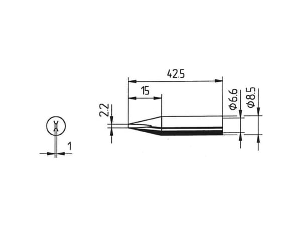 Ersa 842 CD Loddespids Mejselform Spidsstørrelse 2.2 mm Indhold 1 stk