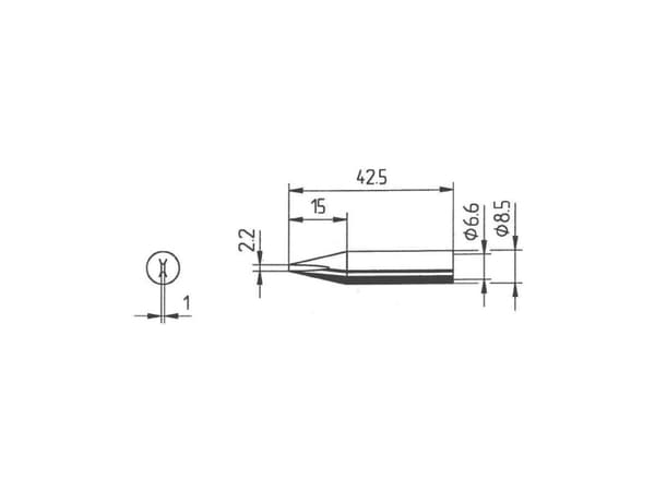 Ersa 842 CD Loddespids Mejselform Spidsstørrelse 2.2 mm Indhold 1 stk