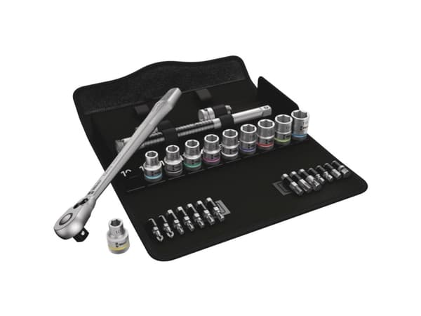 Wera Zyklop 8100 SC 8 - Ratcheting torque wrench with bit and socket set - 28 deler - inn textil box