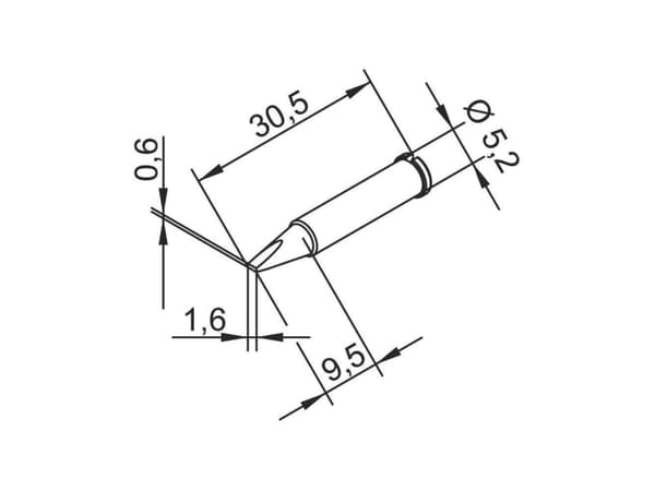 Ersa 102 CD LF 16 Loddespids Mejselform, lige Spidsstørrelse 1.6 mm Indhold 1 stk