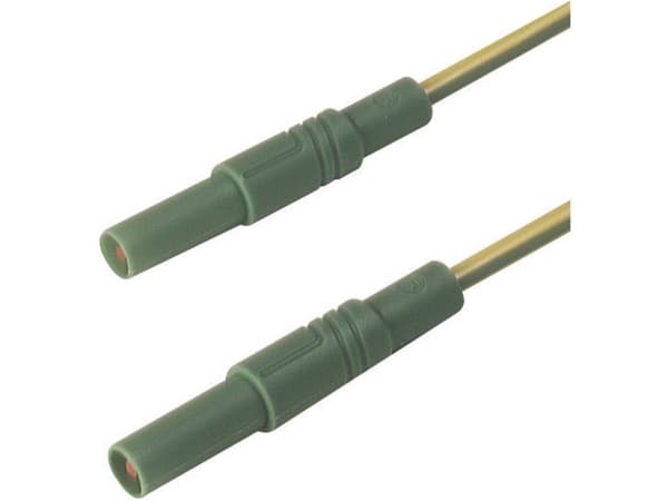 SKS Hirschmann MLS GG 100/2,5 ge/gn Säkerhetsprovledning [Lamellanslutning 4 mm - Lamellanslutning 4 mm] 1,00 m Gul 1 st