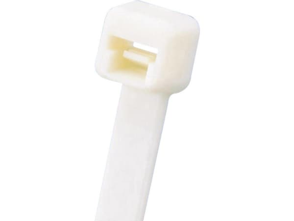 Panduit Cable Tie, 4.0"L (102mm), Miniature, Nylon, Flame Retardant, Ivory, 1000pc, Nylon, Elfenben, 102 mm