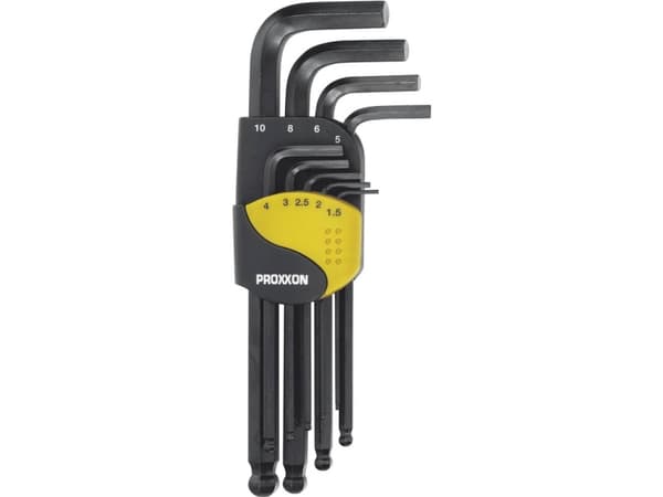 Proxxon Micromot Unbrako Vinkelskruetrækker-sæt 1.5 mm, 2 mm, 2.5 mm, 3 mm, 4 mm, 5 mm, 6 mm, 8 mm, 10 mm 9 dele