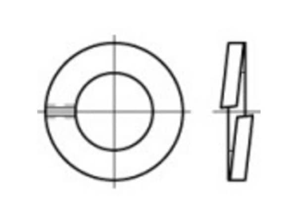 TOOLCRAFT 105645 Jousialuslevyt Sisähalkaisija: 22,5 mm DIN 127 Jousiteräs 100 kpl