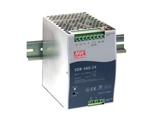 MEAN WELL SDR-480-24, 85,5 x 125,2 x 128,5 mm
