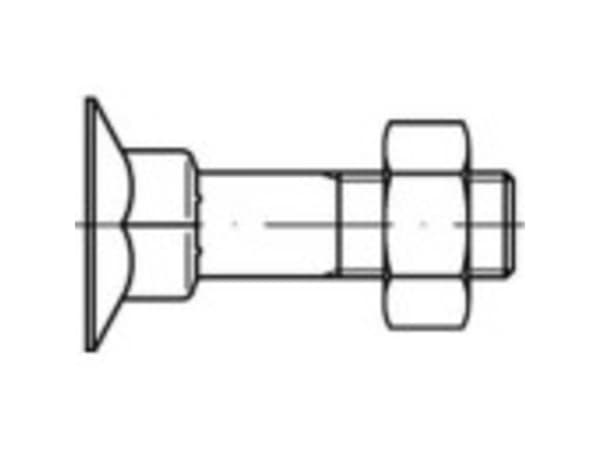TOOLCRAFT 111749 Senkkaruuvit M8 70 mm kuusiokoloruuvit DIN 605 Teräs 200 kpl