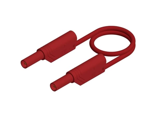 SKS Hirschmann MLS WS 25/2,5 rt Sikkerhedsprøveledning [Lamelstik 4 mm - Lamelstik 4 mm] 25.00 cm Rød