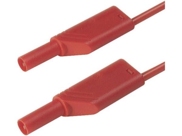 SKS Hirschmann MLS WS 25/2,5 rt Sikkerhedsprøveledning [Lamelstik 4 mm - Lamelstik 4 mm] 25.00 cm Rød