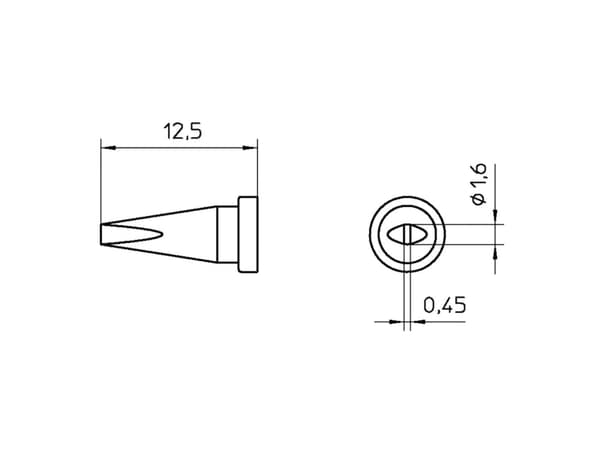 Weller LT ASL Loddespids Mejselform Spidsstørrelse 0.45 mm Spids-længde 13 mm Indhold 1 stk