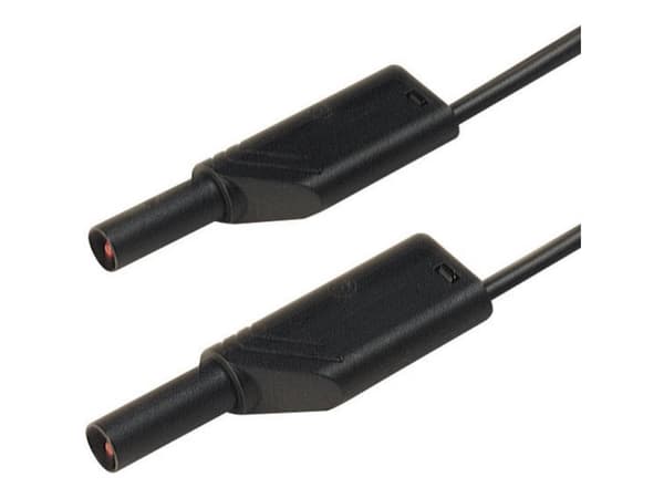 SKS Hirschmann MLS SIL WS 100/1 Säkerhetsprovledning [Lamellanslutning 4 mm - Lamellanslutning 4 mm] 1,00 m Svart 1 st