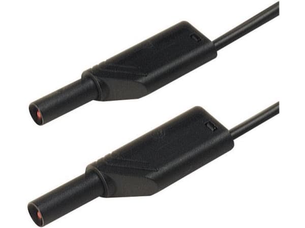 SKS Hirschmann MLS SIL WS 100/1 Säkerhetsprovledning [Lamellanslutning 4 mm - Lamellanslutning 4 mm] 1,00 m Svart 1 st