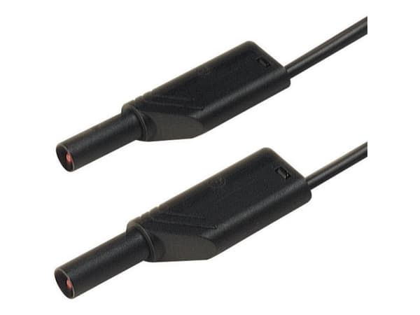 SKS Hirschmann MLS SIL WS 100/1 Säkerhetsprovledning [Lamellanslutning 4 mm - Lamellanslutning 4 mm] 1,00 m Svart 1 st