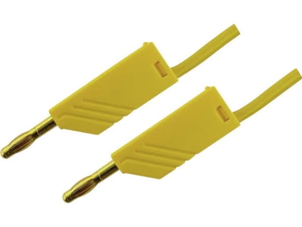 SKS Hirschmann MLN 200/2,5 GE Prøveledning [Lamelstik 4 mm - Lamelstik 4 mm] 2.00 m Gul