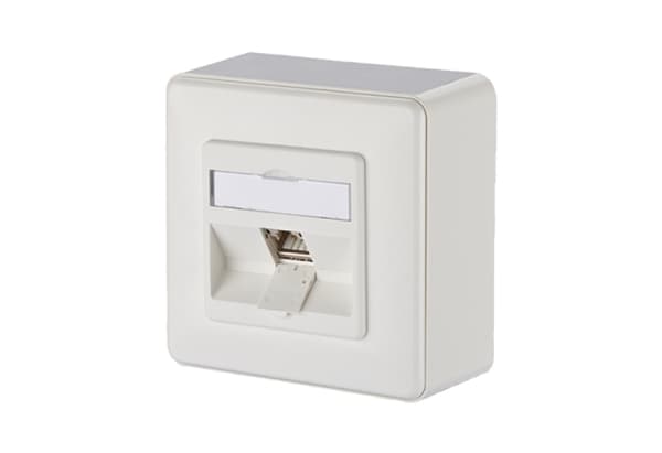 Metz Connect C6Amodul 270° - Eluttag - RJ 45 - 1 nätverksuttag - kritvit, RAL 9010
