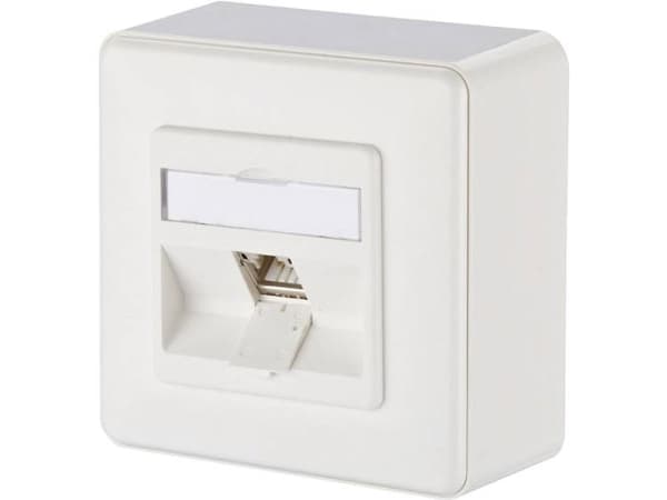 Metz Connect C6Amodul 270° - Eluttag - RJ 45 - 1 nätverksuttag - kritvit, RAL 9010