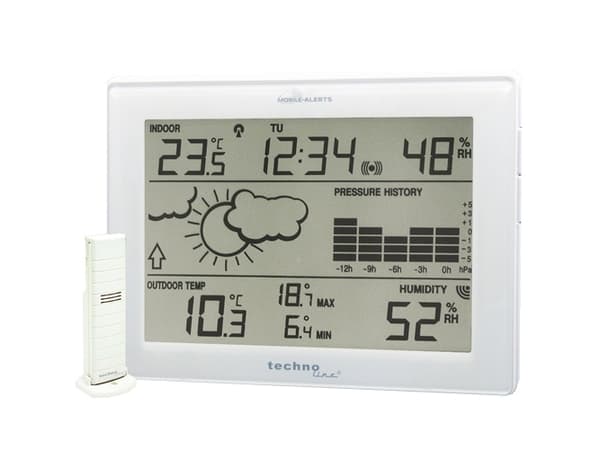 Technoline MA 10410, Hvit, Inne hygrometer, Inne Termometer, Utendørs Fuktighetsmåler, Utendørs Barometer, Barometer, Termometer