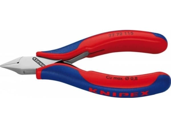 Knipex 77 72 115, Diagonal tang, Stål, Plast, Blå, Rød, 115 mm, 69 g