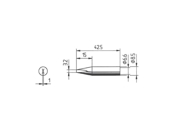 Ersa 842 ED Loddespids Mejselform Spidsstørrelse 3.2 mm Indhold 1 stk
