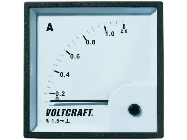 VOLTCRAFT AM-72X72/1A AM-72X72/1A Analogt installationsmåleinstrument AM-72X72/1A 1 A Blødt jern